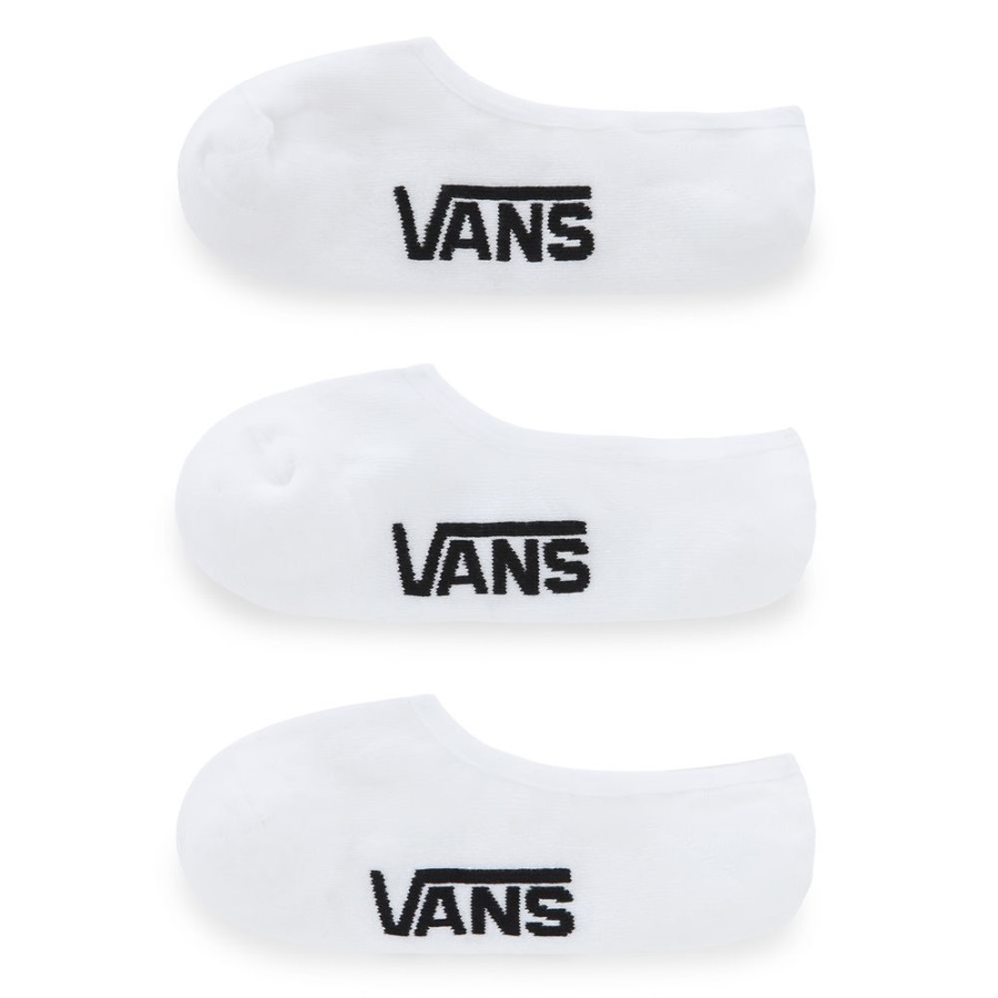 Vans Classic Super No Show Socks (3 Pairs) White