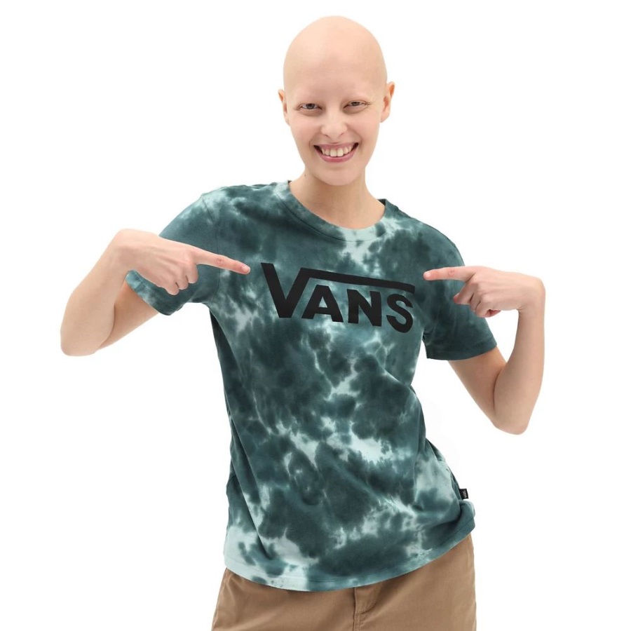 Vans Cloud Wash Logo Crew T-Shirt Blue