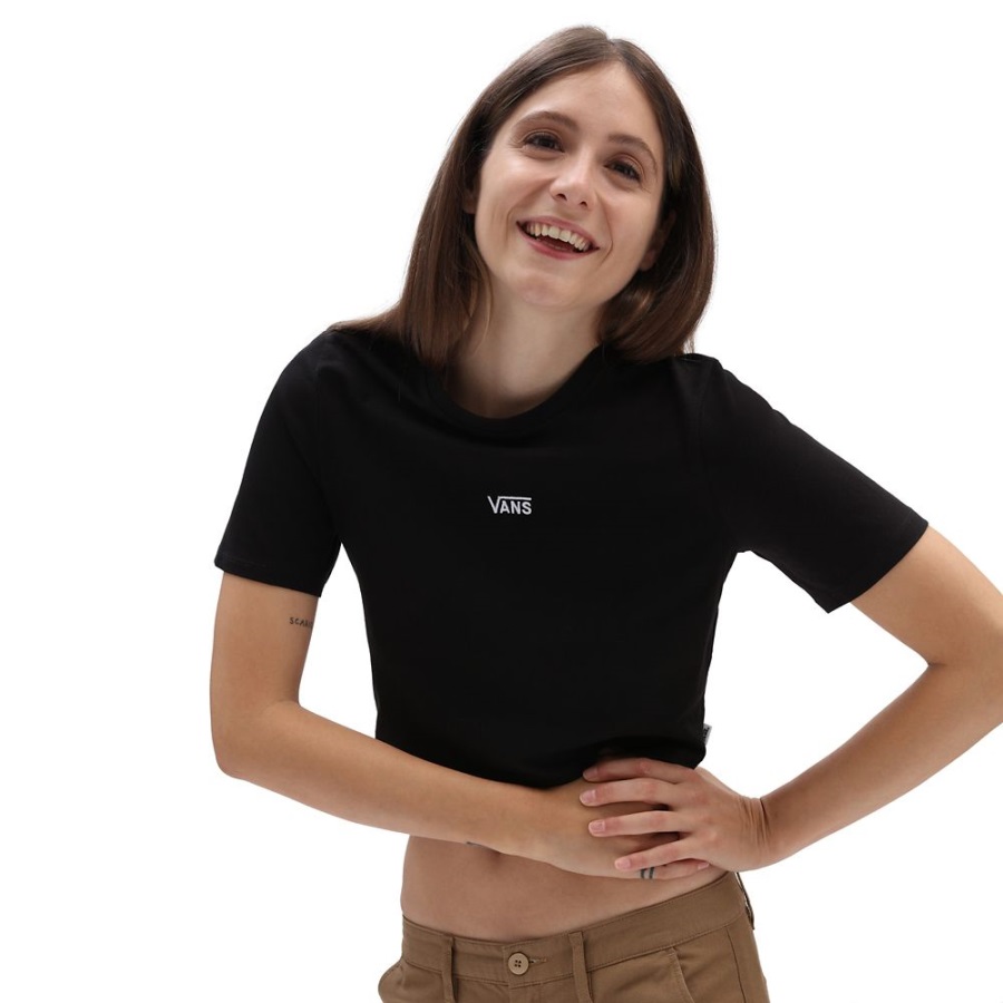 Vans Flying V Crop Crew Sport Tee Black Women