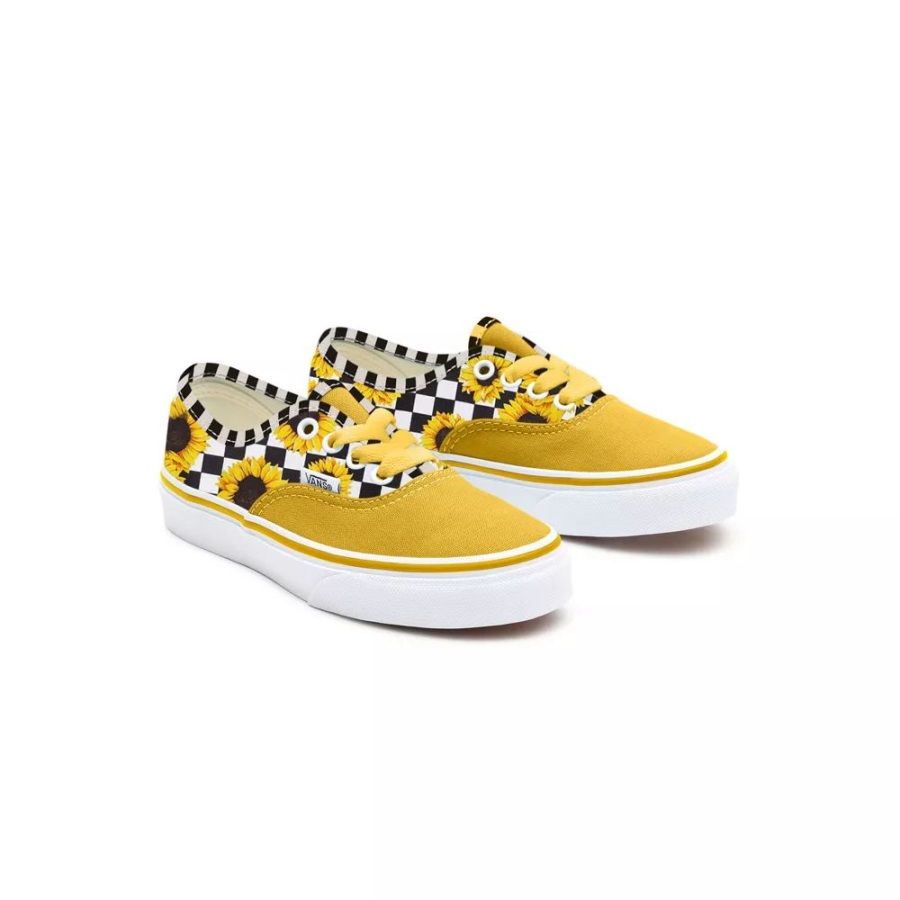 Vans Kids Customs Sunflowers Authentic Shoes (4-8 Years)