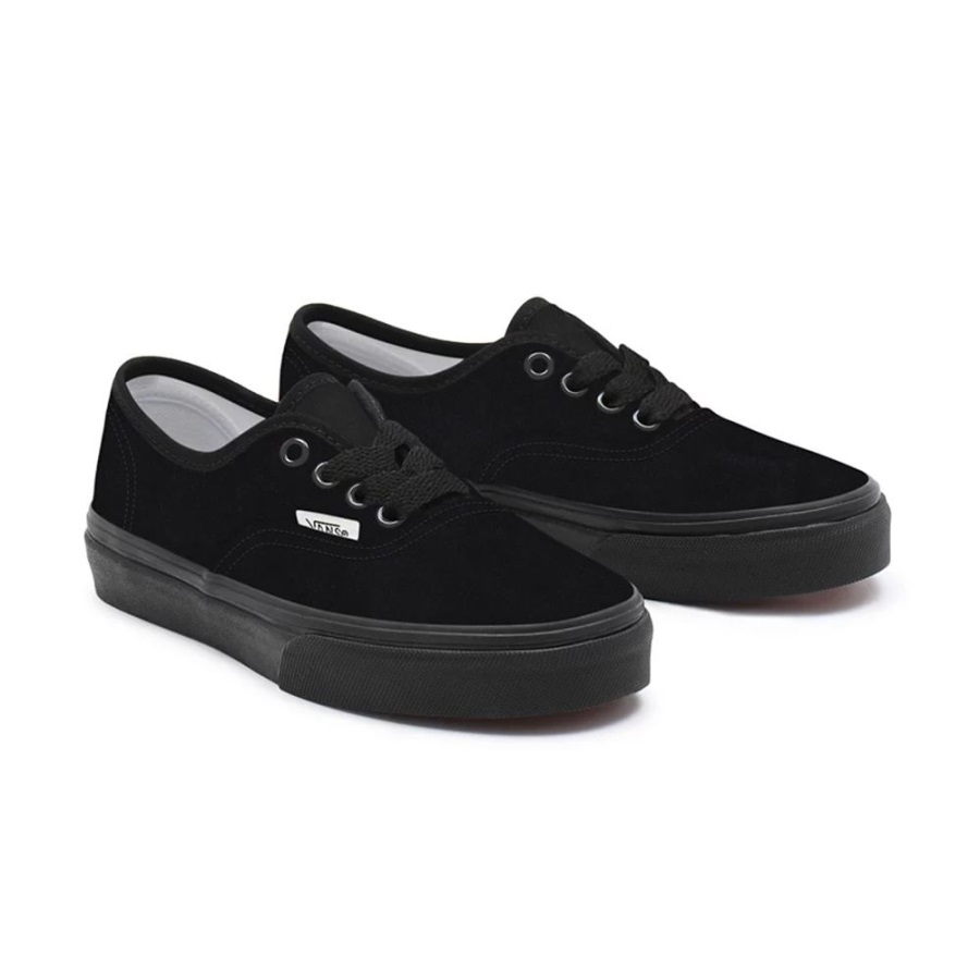 Vans Kids Customs Total Black Suede Authentic (4-8 Years)