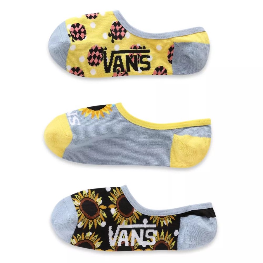 Vans Sunflower Mix Canoodle Socks (3 Pairs) Black-White