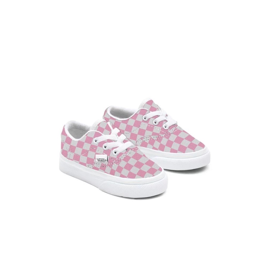 Vans Toddler Customs Pink Checkerboard Authentic Shoes (1-4 Years)