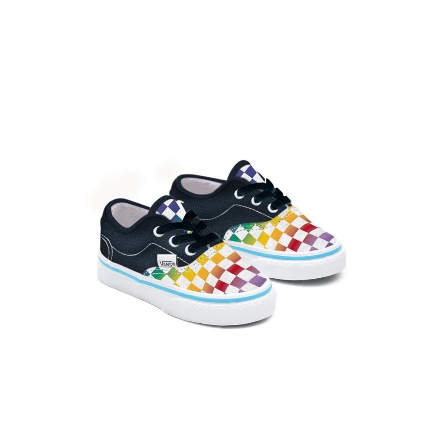 Vans Toddler Customs Rainbow Checkerboard Authentic Shoes (1-4 Years)