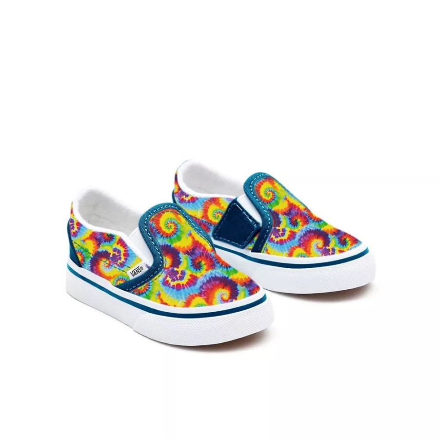 Vans Toddler Customs Rainbow Tie Dye Slip-On Shoes (1-4 Years)