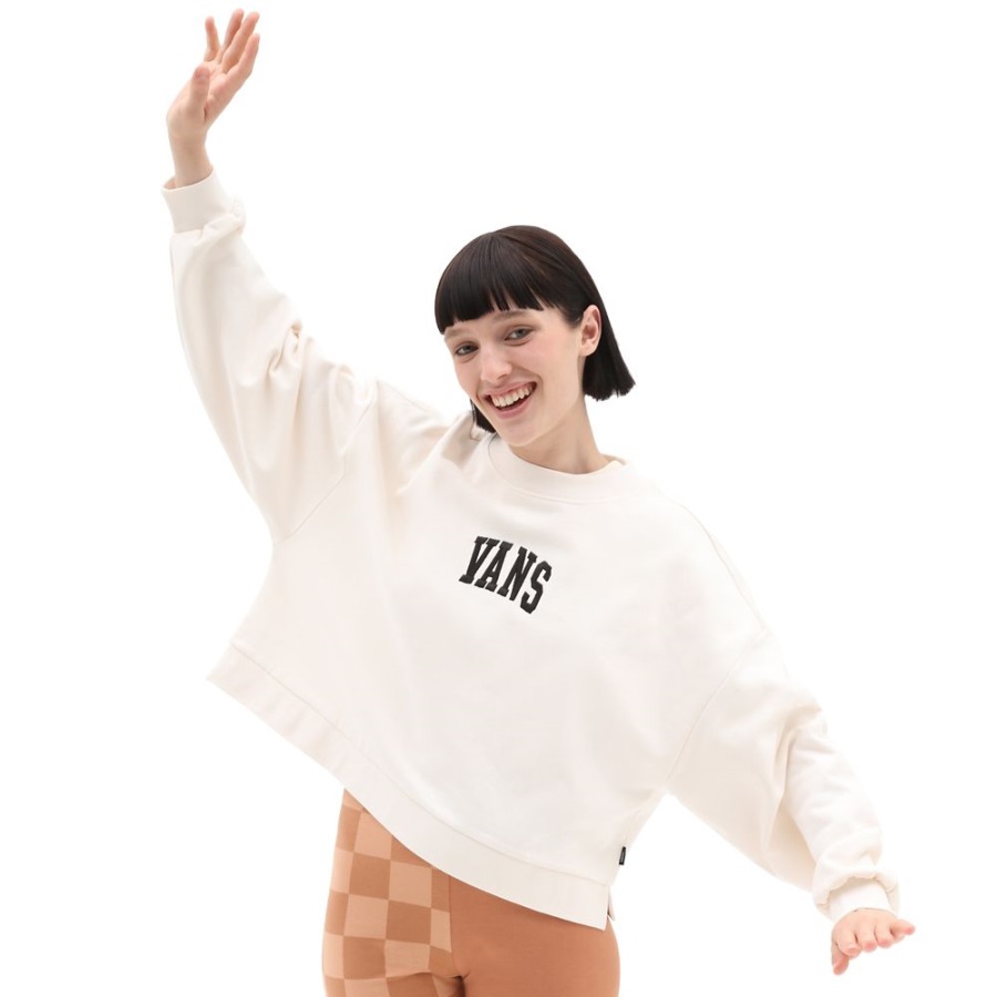 Vans White Exaggerate Crew Sweatshirt