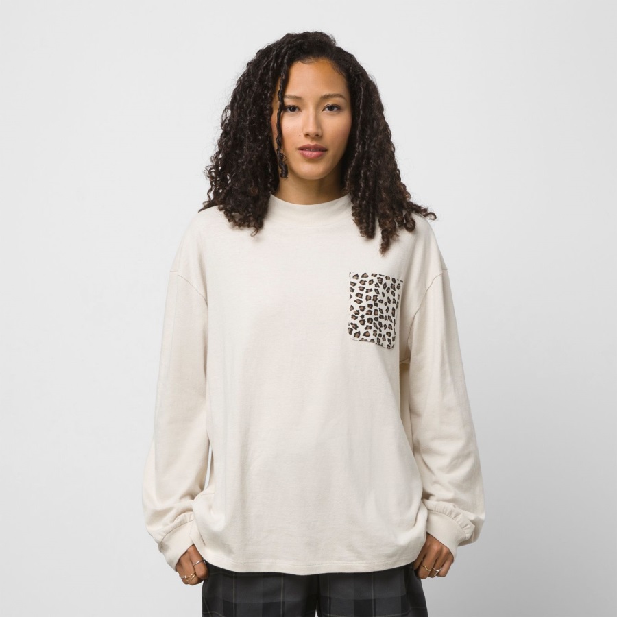 Vans Animal Mix Bloussant Long Sleeve Tee Oatmeal