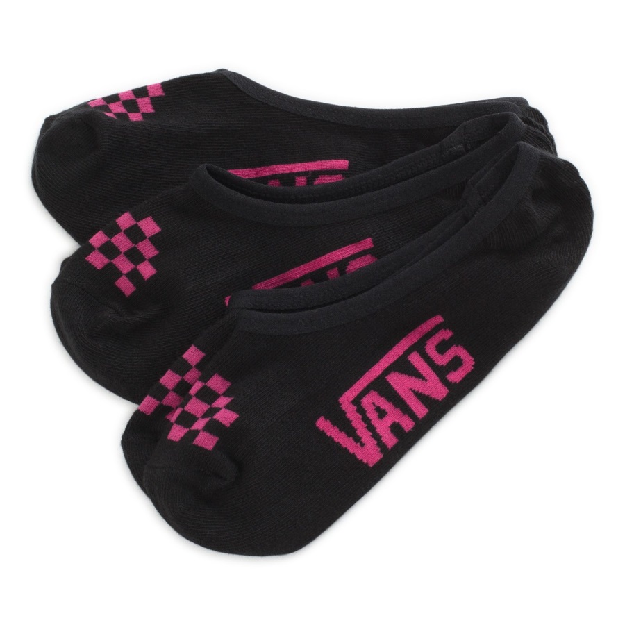 Vans Classic Canoodle Socks 3 Pack Size 1-6 Black-Neon Pink