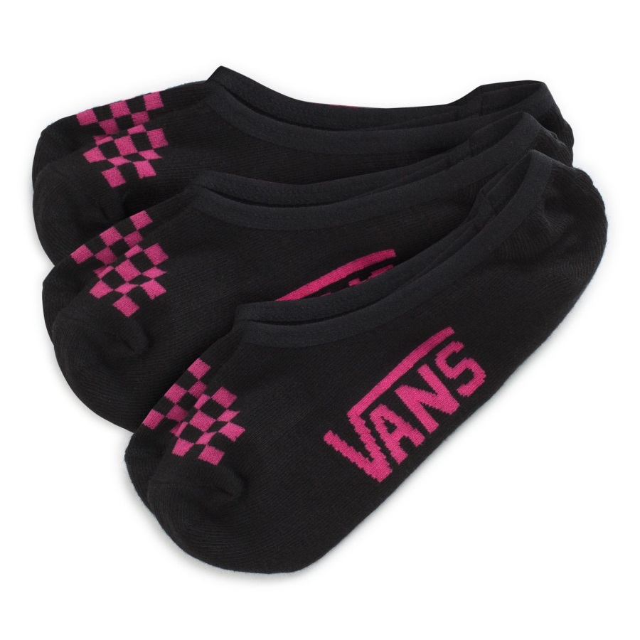 Vans Classic Canoodle Socks 3 Pack Size 6.5-10 Black-Neon Pink