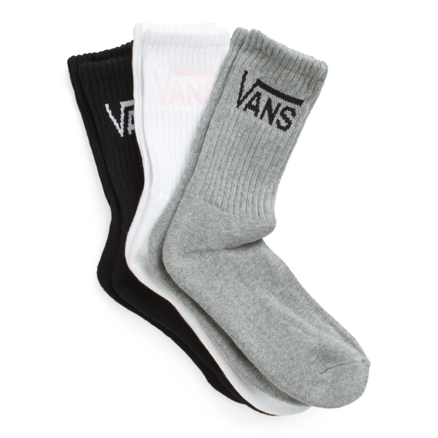 Vans Classic Crew Womens 3 Pack 6.5-10 White-Grey Heather
