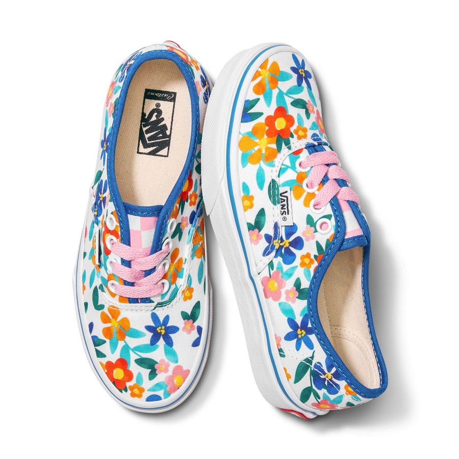 Vans Customs Kids Painted Floral Authentic