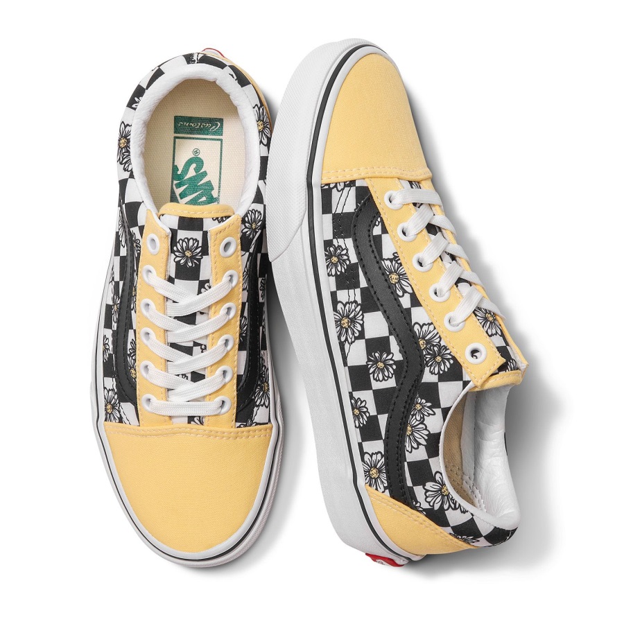 Vans Customs Recycled Materials Daisy Checkerboard Old Skool