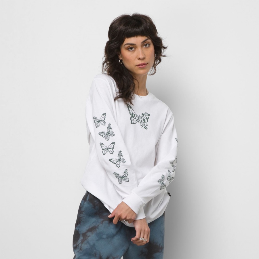Vans Flicker Fly Long Sleeve BFF Tee White