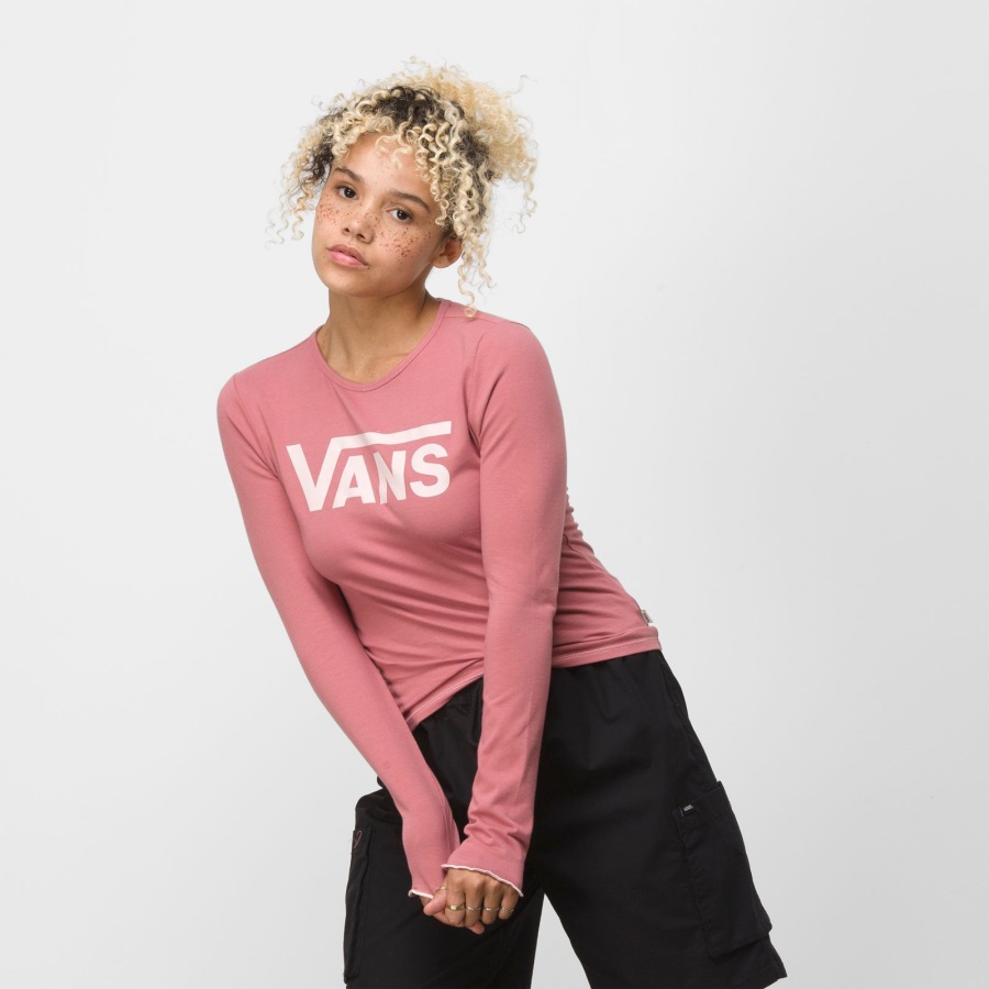 Vans Flying V Hightide Lettuce Edge Tee Deco Rose