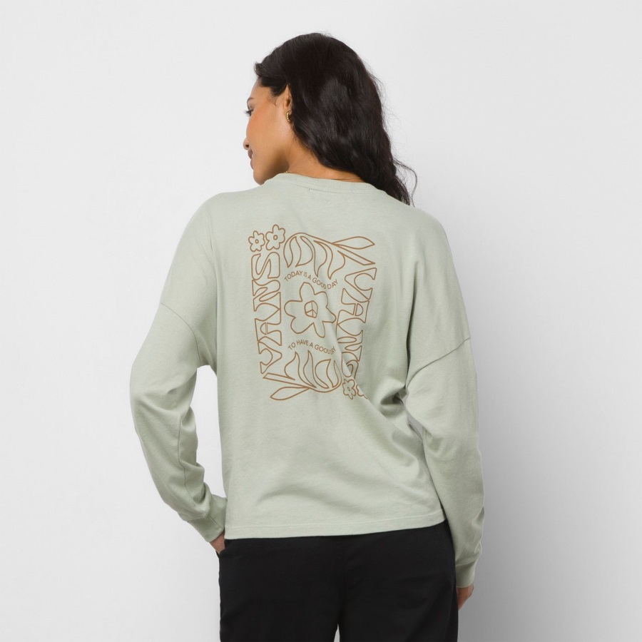 Vans Good Day Long Sleeve Relaxed Boxy Tee Desert Sage