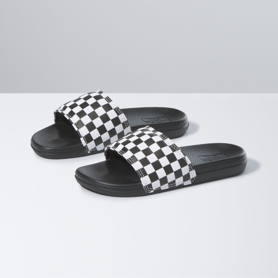 Vans Kids Checkerboard La Costa Slide-On White