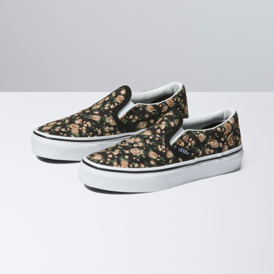 Vans Kids Rose Dreams Classic Slip-On Black-White