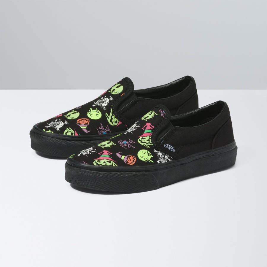 Vans Kids Trippy Drip Glow Classic Slip-On Black
