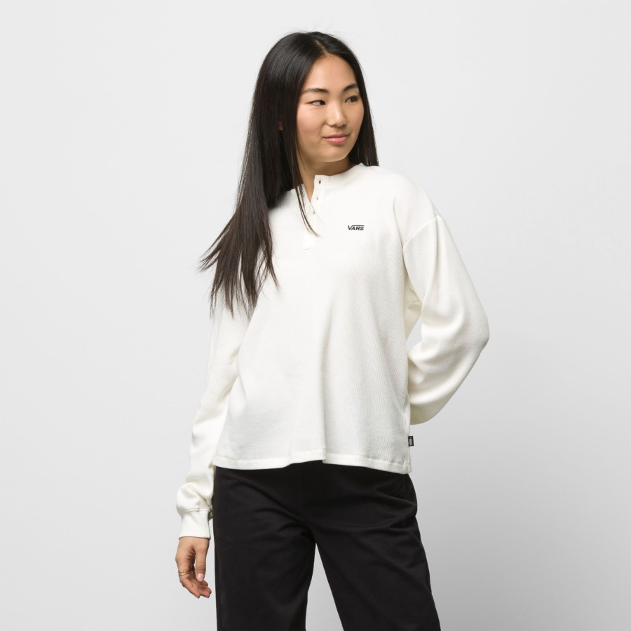 Vans Marley Long Sleeve Henley Top Marshmallow