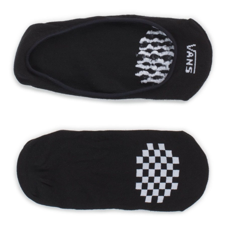 Vans No Show Socks 3 Pack Size 7-10 Black-White