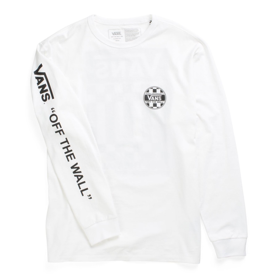 Vans Off The Wall Check Graphic Long Sleeve T-Shirt White