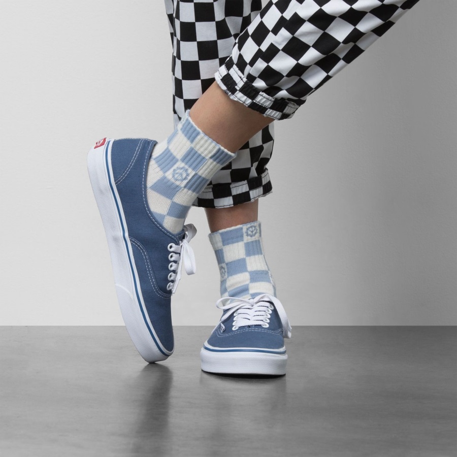 Vans Peace Check Half Crew Sock 6.5-10 Ashley Blue