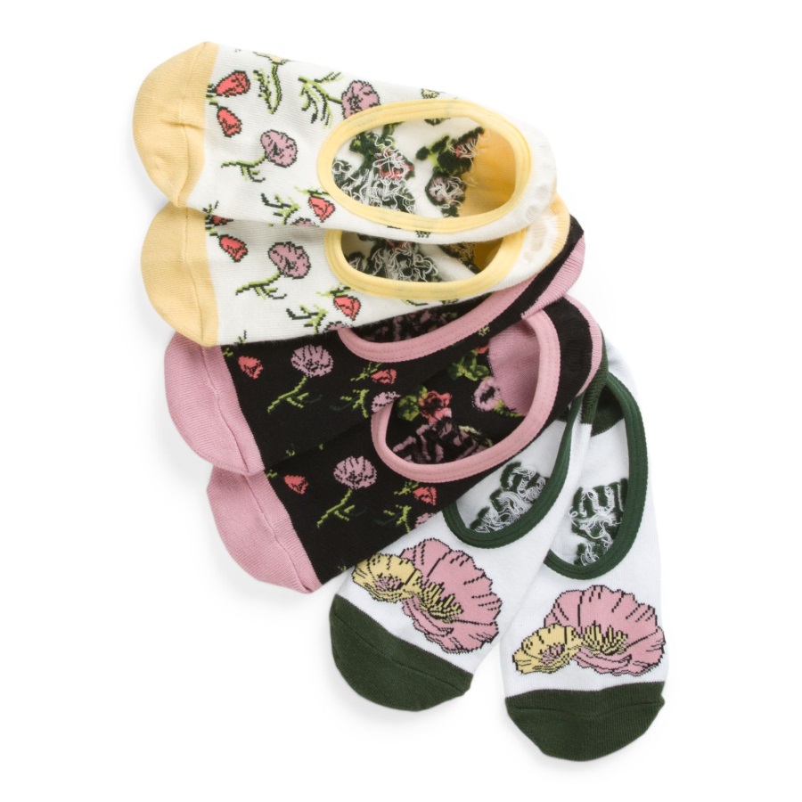 Vans Poppy Ditsy Canoodle Sock 3 Pack 6.5-10 Lilas