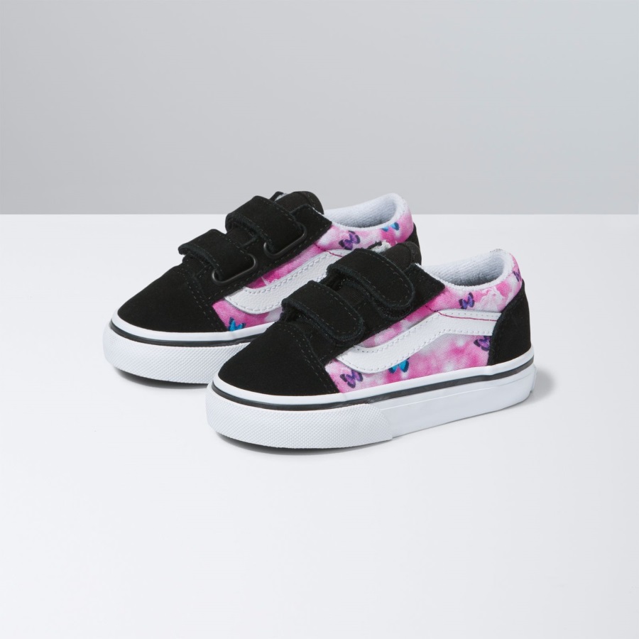 Vans Toddler Butterfly Dream Old Skool V Fuchsia Red-True White