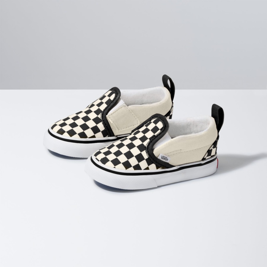 Vans Toddler Checkerboard Slip-On V Black-White