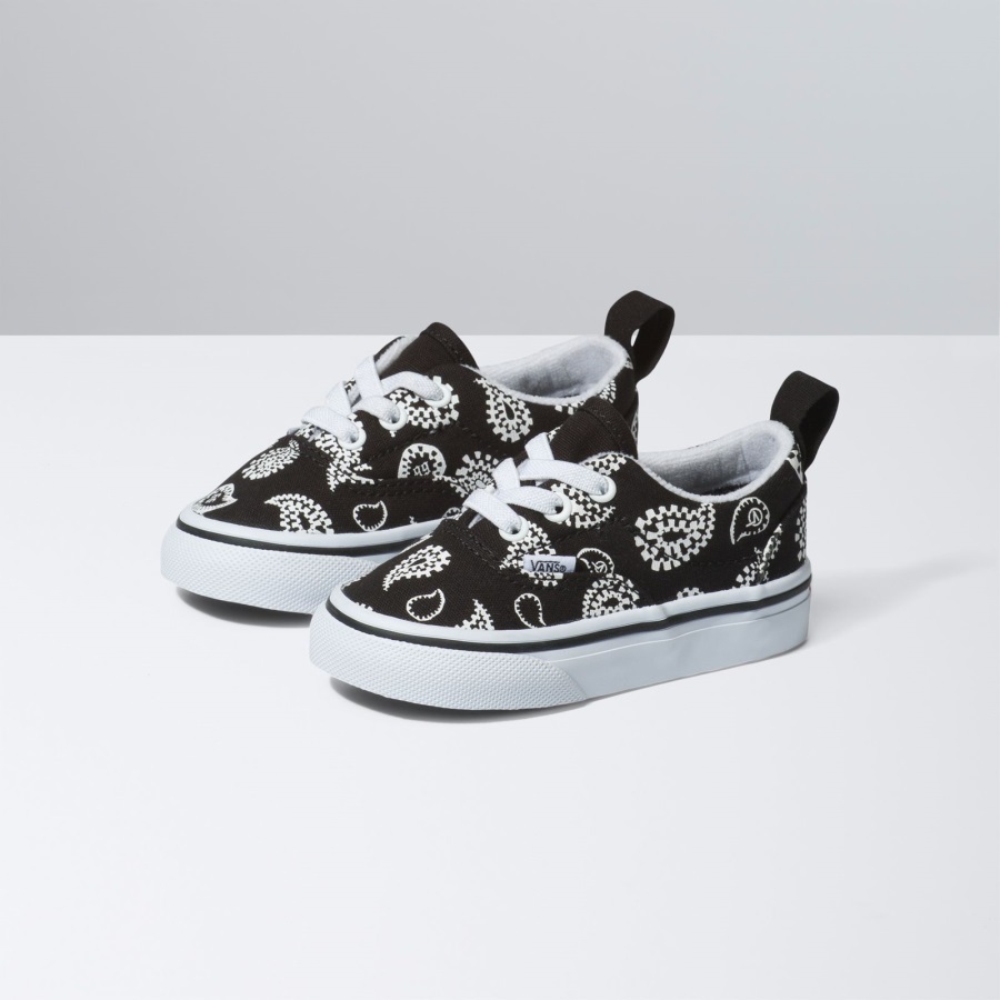 Vans Toddler Era Elastic Lace Check Paisley Black