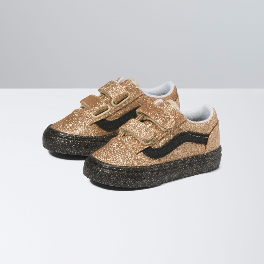 Vans Toddler Party Glitter Old Skool V Black-Gold