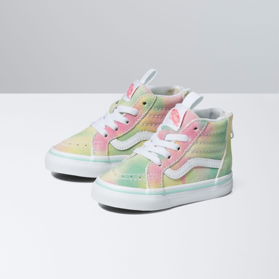 Vans Toddler Rainbow Suede Sk8-Hi Zip Pastel Multi
