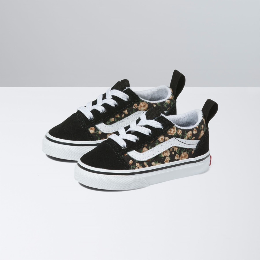 Vans Toddler Rose Dreams Old Skool Elastic Lace Black-White
