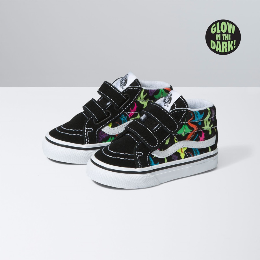 Vans Toddler Sk8-Mid Reissue V Glow Sharks Black Multi