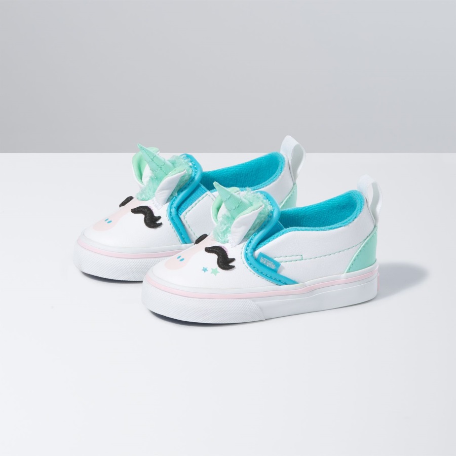 Vans Toddler Unicorn Slip-On V Blue Atoll-Iridescent