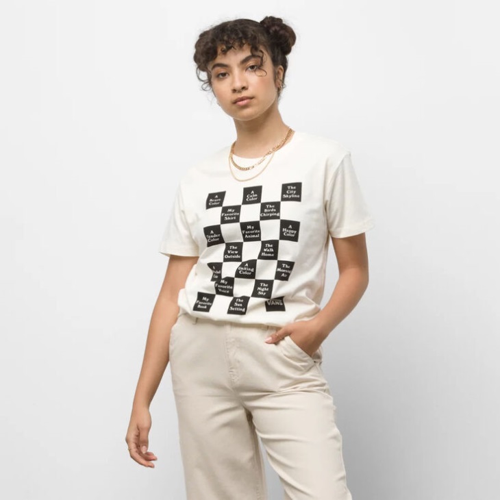 Vans Checkerboard Day T-Shirt Marshmallow