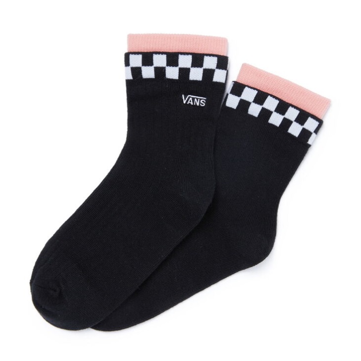 Vans Double Edge Crew Socks (Size 6.5-10 1 Pair Pack) Black