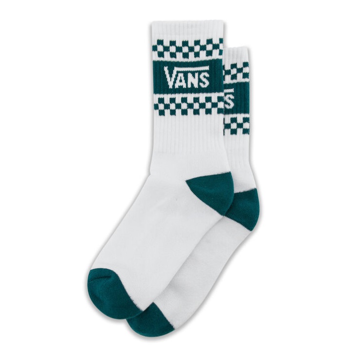 Vans Girl Gang Crew Socks 6.5-10 1Pk White-Deep Teal