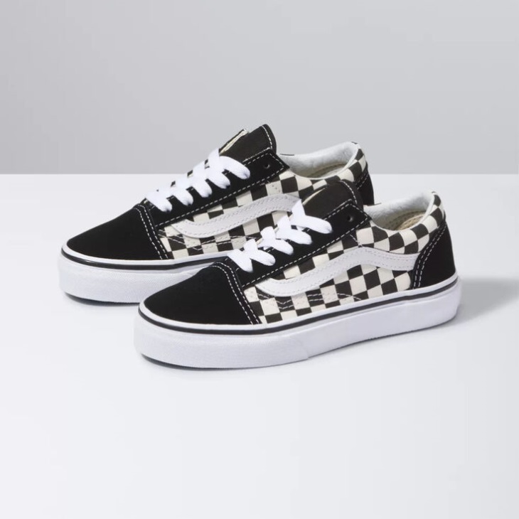 Vans Kids Old Skool (Primary Check) Black-White