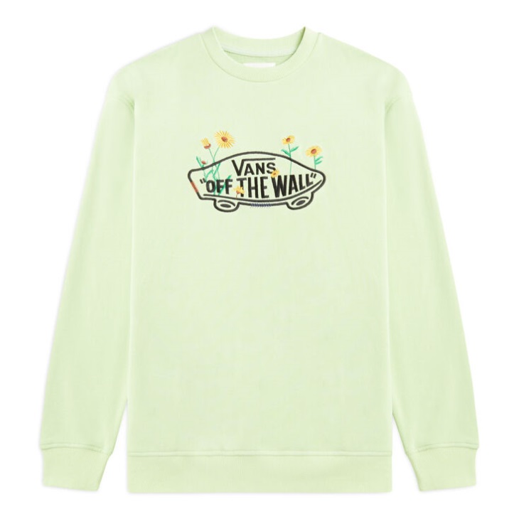 Vans Logo Crew Long Sleeve T-Shirt Celadon Green