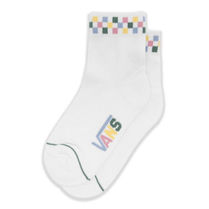 Vans Peek-A-Check Crew Socks 6.5-10 1Pk White-Ashley Blue