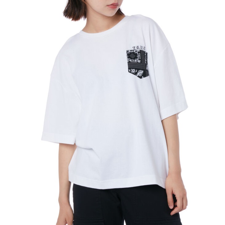 Vans Rose Bandana Pocket Short Shirt White