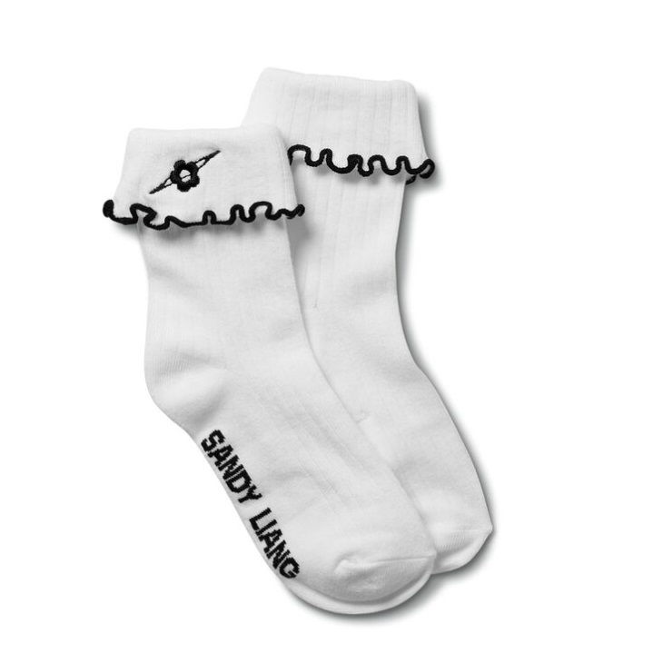 Vans Sandy Liang Ruffle Socks (Size 6.5-10 1 Pack) White