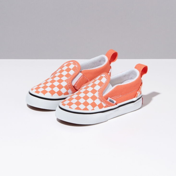 Vans Toddler Checkerboard Classic Slip-On V Melon-True White
