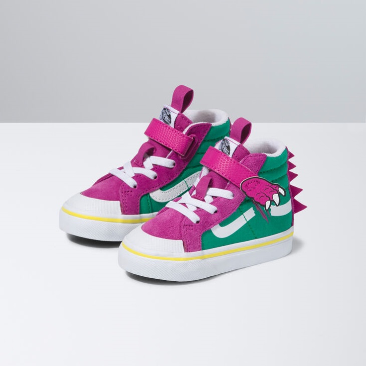 Vans Toddler Dino Sk8-Hi Reissue 138 V Fuchsia Red-Pepper Green