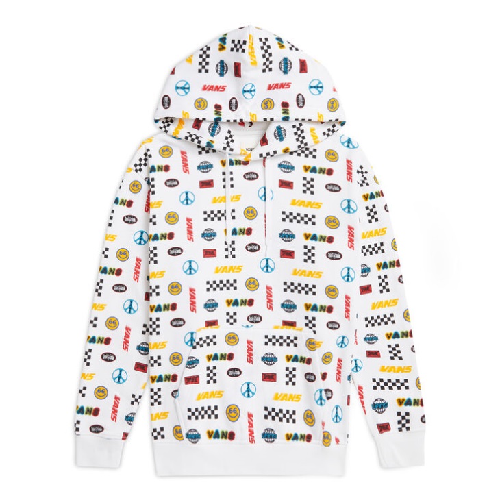 Vans Winter Pullover Hoodie White Logo Graphic