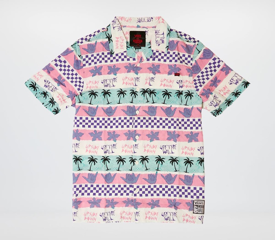 Vans California Stripe Woven T-Shirt Pink