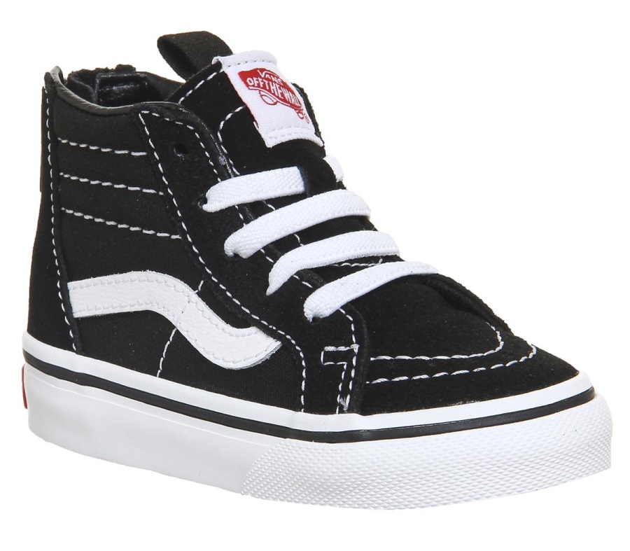 Vans Sk8 Hi Zip Toddler Black White