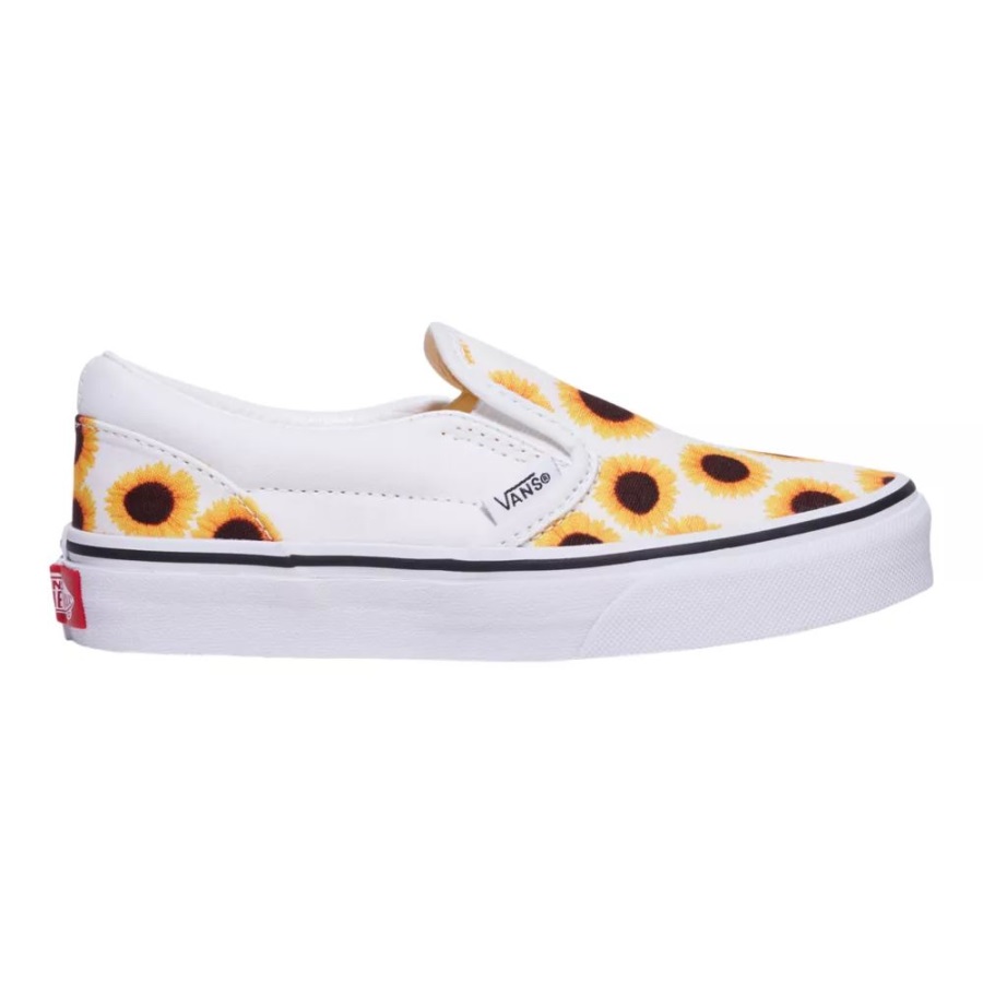 Vans Girls' Pre-School Classic Slip On Skate Shoes Sunflower Yellow-True White