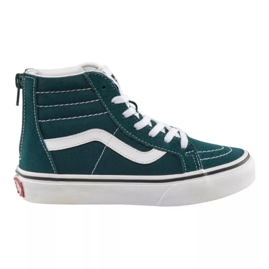 Vans Kids' Pre-School Sk8-Hi Zip Skate Shoes Color Theory Deep Teal